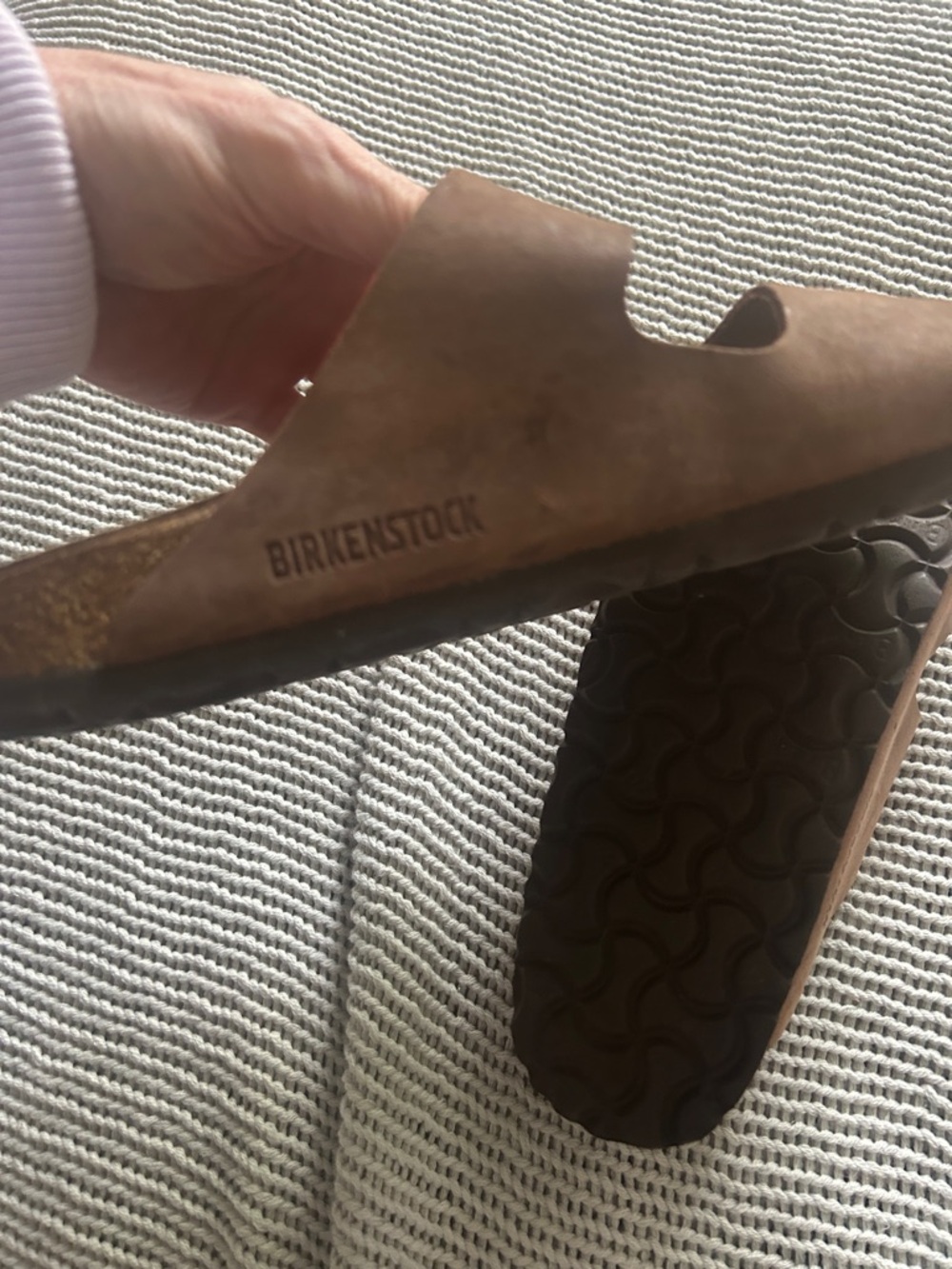 Birkenstock Brown Leather Double-Strap Slide Sandals - Picture 4 of 5